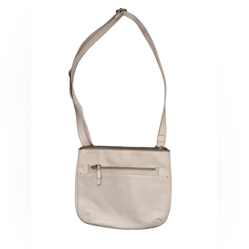 Fossil pebbled leather taupe‎ adjustable crossbody